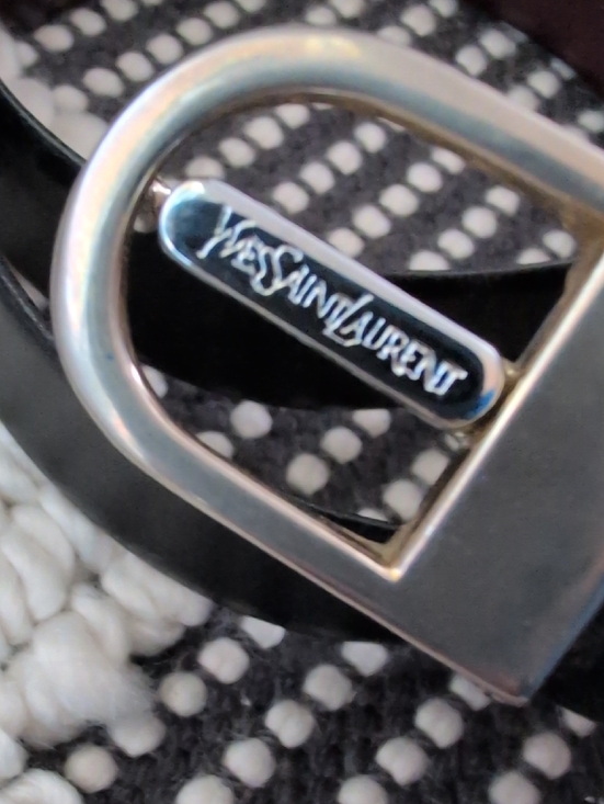 Yves Saint Laurent Black Brown ReversibleLeather Belt Logo Buckle main image 5